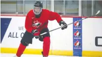  ?? JEFF MCINTOSH/ THE CANADIAN PRESS ?? Team Canada forward Quinton Byfield says he is ready to hit the ice and connect with his new teammates.