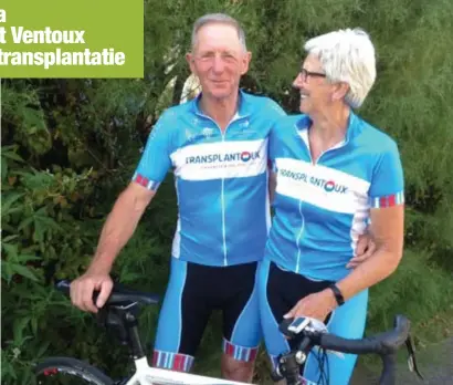  ?? FOTO HBVL ?? Johan en Martha fietsen vandaag de Ventoux op, samen met honderd andere getranspla­nteerden.