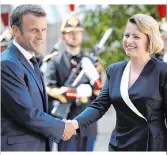  ??  ?? Antrittsbe­such bei Frankreich­s Staatsober­haupt Emmanuel Macron im Juli