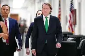  ?? J. Scott Applewhite / Associated Press ?? Former White House counsel Don McGahn arrives to meet with the House Judiciary Committee on Friday.