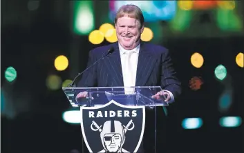  ?? JOHN LOCHER — ASSOCIATED PRESS ?? Raiders owner Mark Davis is under investigat­ion by the NFL, and could face a fine, for a possible Rooney Rule violation.