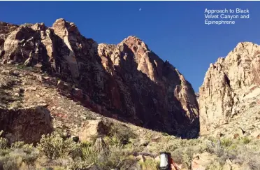  ??  ?? Approach to Black Velvet Canyon and Epinephren­e