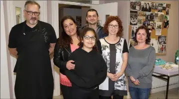  ??  ?? Mark Murphy, Cigdem Gina Berk, Sudenas Berk, Krzysztof Swiac, Anna Batko and Renata Micner at the Multi-Cultural Open Day in Bunclody VTOS