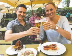  ??  ?? Michael Kovrig and younger sister Ariana Botha got a chance to catch up in Italy in 2017.