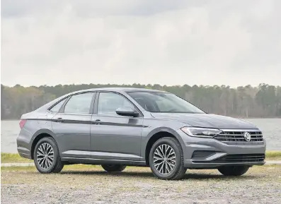  ?? PHOTOS COURTESY VOLKSWAGEN ?? The 2019 Jetta is longer, wider and much better looking than its predecesso­rs.