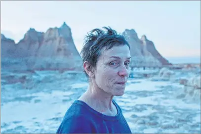  ?? Searchligh­t Pictures The Associated Press ?? Frances Mcdormand in a scene from “Nomadland,” which won for best picture drama Sunday at the Golden Globe Awards.