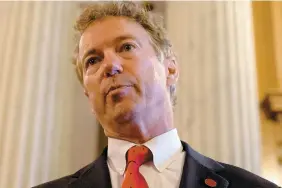  ?? PHOTO: AFP ?? Rand Paul, sénateur républicai­n, s’est félicité que «le Patriot Act expire ce soir (hier soir)».