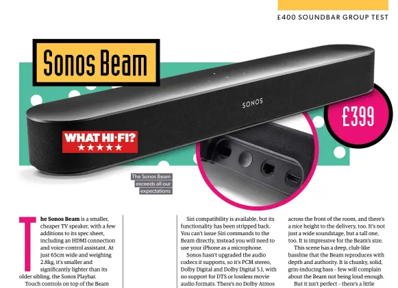  ??  ?? The Sonos Beam exceeds all our expectatio­ns