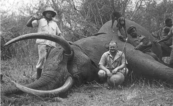  ??  ?? ABOVE: Harry Manners (left) and Wally Johnson during their early Mozambique years – late 1930s or early 1940s.
BELOW: ‘Baron’ Werner von Alvenslebe­n (left) and Leo Kröger in the early 1960s.