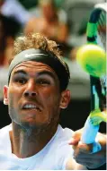  ?? (Reuters) ?? RAFAEL NADAL stormed into the second round of the Australian Open with a 6-3, 6-4, 6-4 victory yesterday over Florian Mayer.