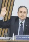  ??  ?? 0 Alex Salmond taking the oath before the committee