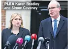  ??  ?? PLEA Karen Bradley and Simon Coveney