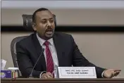  ?? MULUGETA AYENE — THE ASSOCIATED PRESS ?? Ethiopia’s Prime Minister Abiy Ahmed responds to questions from members of parliament in the capital Addis Ababa, Ethiopia, on a Monday.