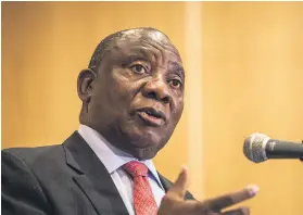  ?? Picture: AFP ?? HARD LINE. Cyril Ramaphosa is laying down the law and has called for the removal of Jacob Zuma as SA president.