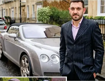  ??  ?? Fought back: Driver Jason Higgins, 44, with his Bentley