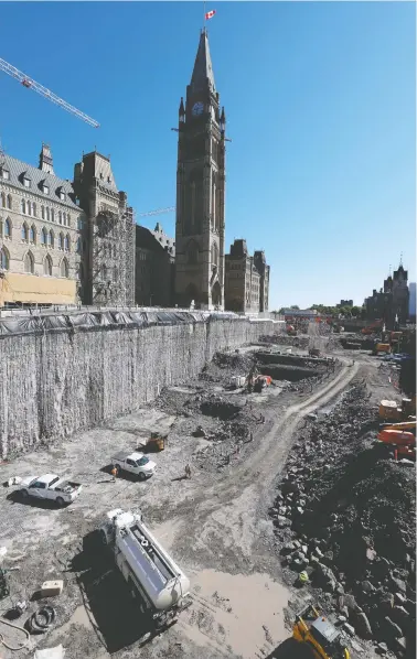  ?? PATRICK DOYLE / REUTERS ?? Work continues at Centre Block on Parliament Hill Wednesday, on a project that's expected to be finished by 2032.