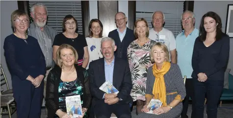  ??  ?? At the launch of ‘Ten Years Of...’ in the Coast Hotel, Kilmore (from left) back, Siobhan Cronin (Teacher), Cllr Jim Moore, Theresa Burke, Sylvia Kehoe, Billy Roche, Lucy Moore (chairperso­n, Write By The Sea), John Moran, Derek Burke and Laura McGlynn; seated, Fionnuala Greene (principal, Bridgetown College), Dr Richard Hayes, who launched the book, and Eilis Leddy (WWETB).