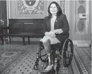  ?? Olivier Douliery/ Abaca Press/
TNS ?? ■ Sen. Tammy Duckworth will
be the first sitting senator
to give birth while in office. The Democrat is due in April,
just weeks after her 50th birthday, her spokesman
said.
