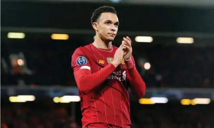  ??  ?? Trent Alexander-Arnold will auction his boots to raise money for the Nelson Mandela Foundation. Photograph: Rich Linley/CameraSpor­t via Getty Images