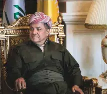  ?? BRENDAN SMIALOWSKI ASSOCIATED PRESS ?? Le président Massoud Barzani, photograph­ié en juin dernier