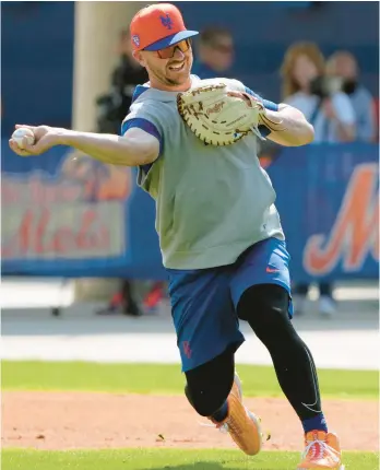  ?? JEFF ROBERSON/AP ?? The Mets’ Pete Alonso fields a ball during spring training on Feb. 17 in Port St. Lucie, Fla.