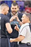  ?? BRANDON DILL/ASSOCIATED PRESS ?? Monty McCutchen (13), shown refereeing in 2017, is training officials and trying to improve their relationsh­ips with players.