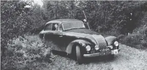  ?? Photo: Ted Walker/ Peter Love Collection. ?? Seen on the 1951 Scottish Rally is the Allard P1, KSM 704, the largest production Allard with 559 made. This example still exists with the son of the original owner who is seen at the wheel here – he was a doctor.