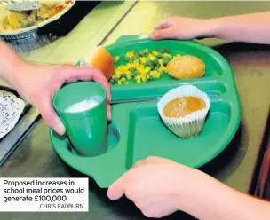  ?? CHRIS RADBURN ?? Proposed increases in school meal prices would generate £100,000