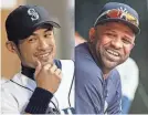  ?? AP/USA TODAY SPORTS ?? Ichiro Suzuki and CC Sabathia are likely first-ballot Hall of Famers in 2025.