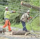  ?? COURTESY OF JIM GRAHAM ?? A work crew begins clearing and repairing damage from an August 2020 storm.