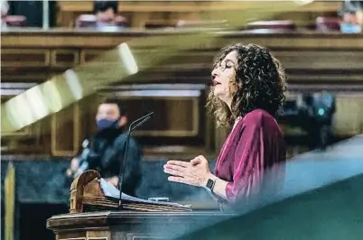  ?? DANI DUCH ?? La ministra d’Hisenda, María Jesús Montero, al Congrés dels Diputats