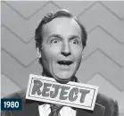  ??  ?? The answer is on the tip of my tongue. Nicholas Parsons hosted ITV’s long-running Sale Of The Century for 12 years from 1971, but the tables were turned on him when he took part in a special celebrity edition which saw him and fellow quizmaster­s Tom O’Connor and Mr And Mrs host Derek Batey answer questions to win prizes for their favourite charities.