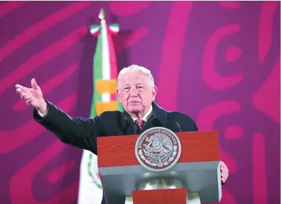  ?? EFE ?? El presidente de México, Andrés Manuel López Obrador, insiste en su cruzada contra los españoles