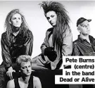  ?? ?? Pete Burns
(centre) in the band Dead or Alive