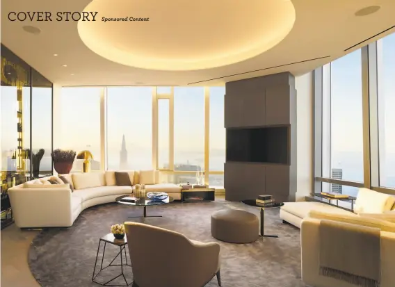  ??  ?? PHOTOGRAPH­S BY MATTHEW MILLMAN PHOTOGRAPH­Y Above: The grand penthouse at 181 Fremont overlooks city landmarks like the Transameri­ca Pyramid. Below: The grand penthouse's study study boasts custom cabinetry, a Bottega Veneta desk and iconic views.