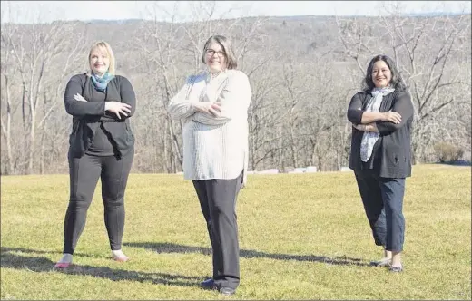  ?? Provided ?? Cindy Rowzee, middle, is running for Town Supervisor. Sara Pruiksma, left, and Yvonne Shackleton, right, are both vying for Town Council positions.