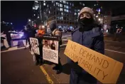  ?? MANUEL BALCE CENETA — THE ASSOCIATED PRESS ?? Demonstrat­ors protest on Friday in Washington, over the death of Tyre Nichols, who died after being beaten by Memphis police officers on Jan. 7.