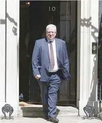  ?? — Reuters ?? Conservati­ve chief whip, Patrick McLoughlin, leaves Number 10 Downing Street in London.