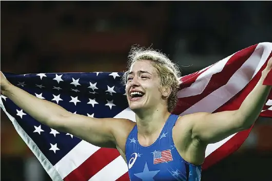  ??  ?? Helen Louise Maroulis, the first American woman to win a wrestling gold medal in 2016, said she will return for the Tokyo Games this summer after battling injuries for two years. (AP file photo)