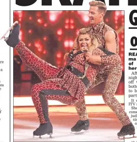  ??  ?? GOING: Gemma and partner Matt on ice last night