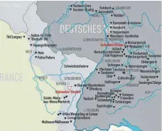  ?? KARTE: RP STUTTGART ?? Das KZ Natzweiler mit seinen Außenlager­n zwischen 1943 und 1945.