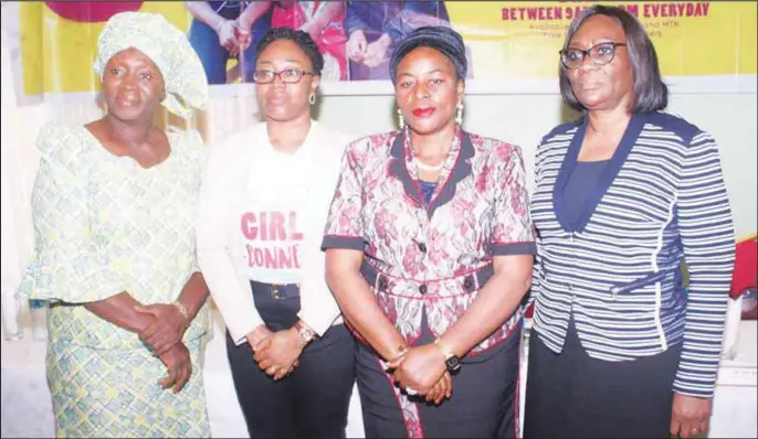  ??  ?? L-R: Director of Schools Ministry of Education, Dr. Oni Ekosuehi; Deputy Country Director, Girl Effect, Hadeezah Haruna-Usie; Commission­er of Women Affairs, Edo State, Mrs. Magdalene Ohenhen, and Chief HR Officer, 9mobile, Abigail Isokpan, at the recent launch of Girls Connect in Benin City
