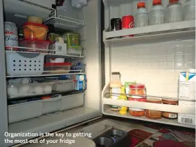  ??  ?? Organizati­on is the key to getting the most out of your fridge