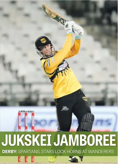  ?? Picture: Gallo Images ?? EAGER. Jozi Stars batsman Rassie van der Dussen will be looking to continue his good form when they take on the Tshwane Spartans in the Mzansi Super League at the Wanderers tonight.