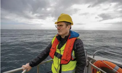  ?? ?? Sir Keir Starmer pictured during a visit to the Beatrice wind farm off the Caithness coast. Photograph: Paul Campbell/PA