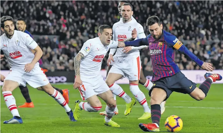  ?? Photo: Evening Standard ?? Barcelona star Lionel Messi in action in the La Liga against Eibar on January 14, 2019.