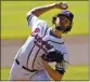  ?? JOHN BAZEMORE — AP ?? Atlanta starting pitcher Ian Anderson throws during the first inning Thursday in Game 2 against Cincinnati.