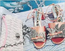  ??  ?? A pair of Rochas crystal-embellishe­d sandals.