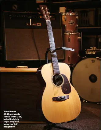  ??  ?? Steve Howe’s 00-18: outwardly similar to the O-18, but with slightly larger body size, hence the ‘OO’ designatio­n