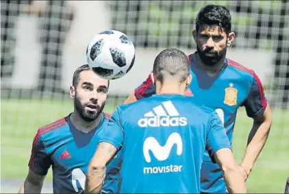  ?? FOTO: JA SIRVENT ?? Dani Carvajal ayer de nuevo con el grupo 17 días después de lesionarse en la final de la Champjons League en Kiev